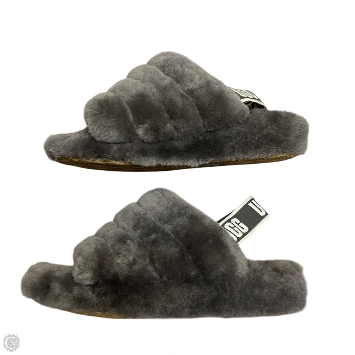 Slippers Designer By Ugg In Grey, Size: 8