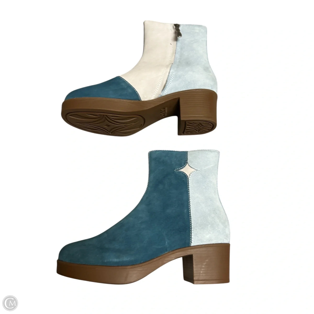 Boots Ankle Heels By Laso In Blue, Size: 7.5
