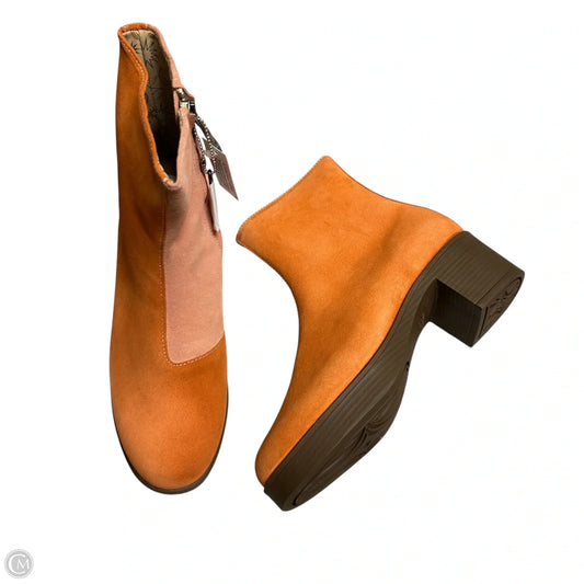 Boots Ankle Heels By Lazo In Orange & Pink, Size: 7.5