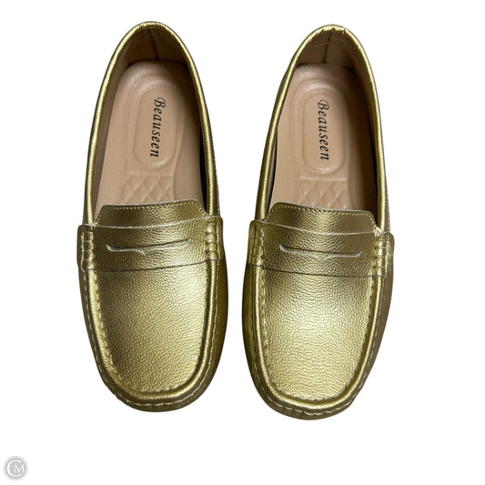 Shoes Flats By Beauseen In Gold, Size: 8