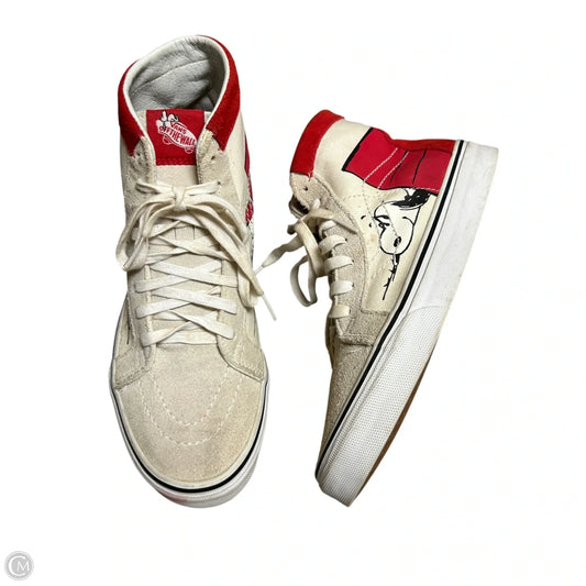 Shoes Sneakers By Vans In Cream & Red, Size: 7.5