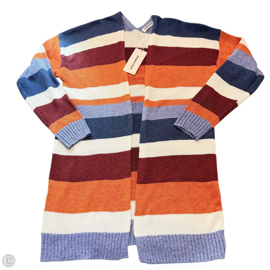 Sweater Cardigan By Ecowish In Blue & Orange, Size: S