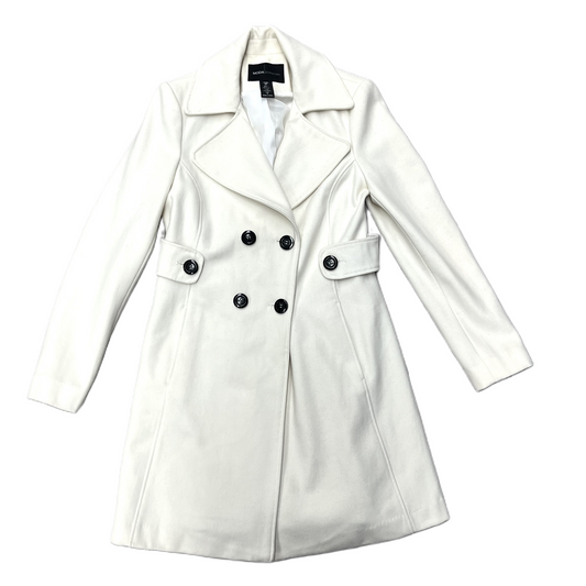 Coat Trench Coat By Moda Intl In Cream, Size: 8