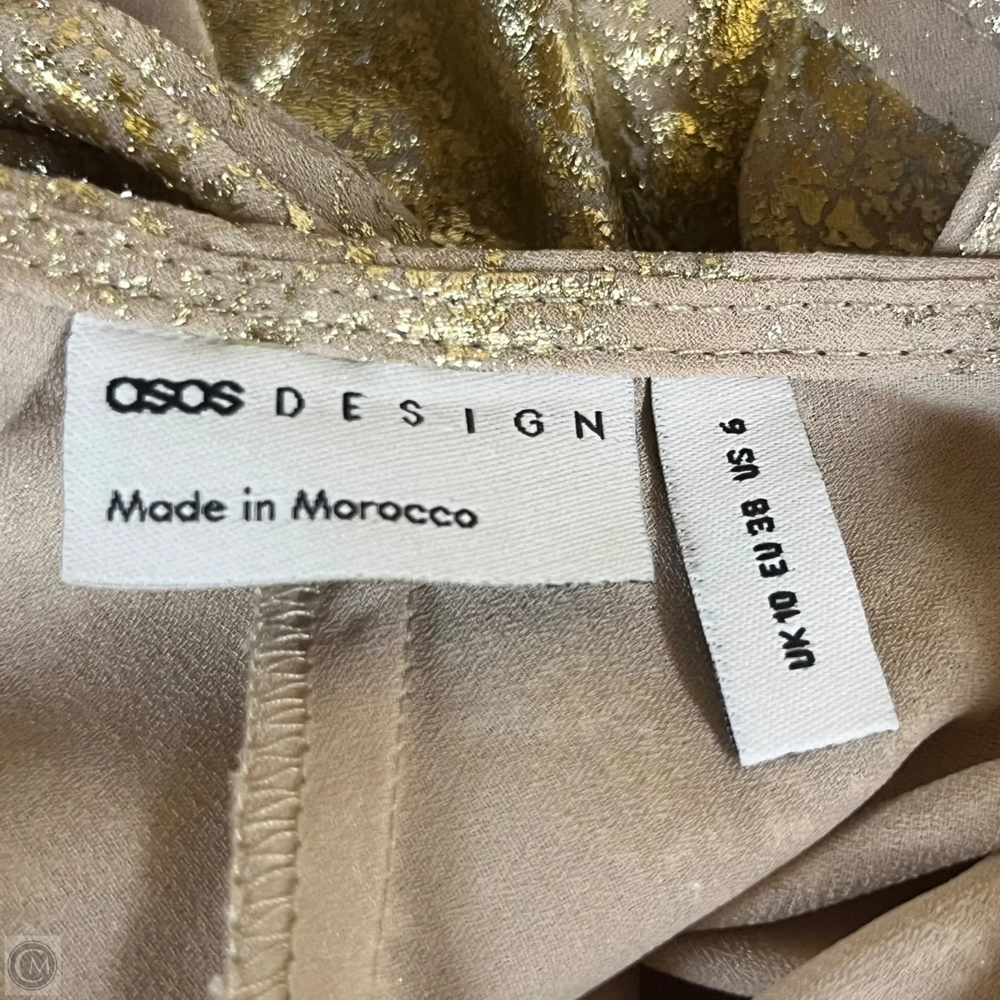 Dress Party Long By Asos In Gold, Size: S