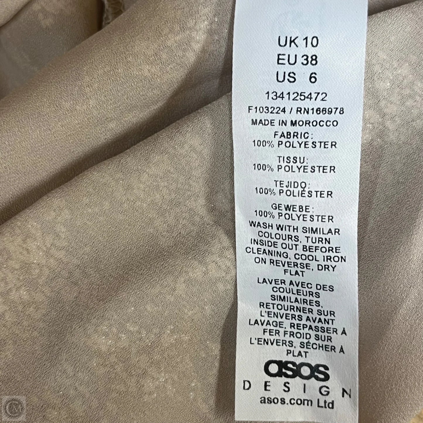 Dress Party Long By Asos In Gold, Size: S