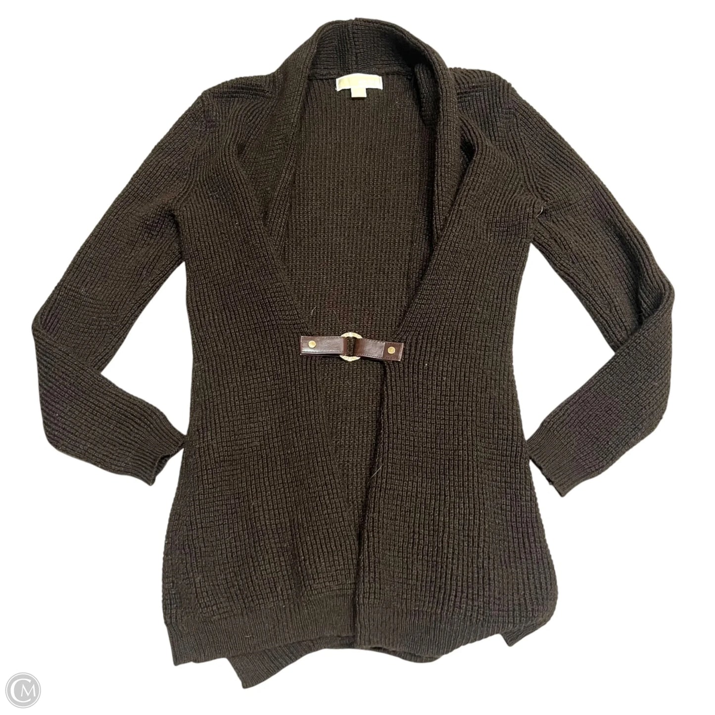 Sweater Cardigan Designer By Michael Kors In Chocolate, Size: S