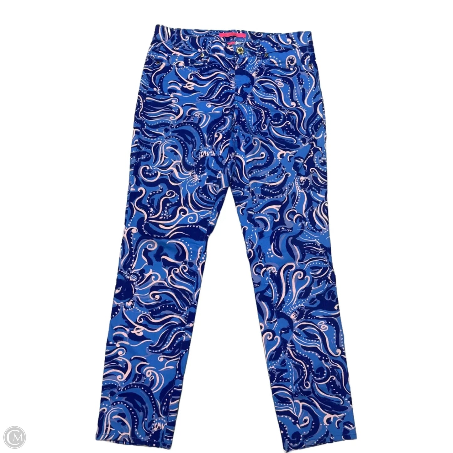 Pants Designer By Lilly Pulitzer In Blue & Pink, Size: 4