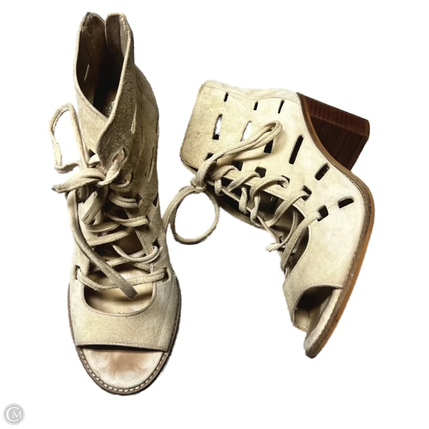 Sandals Heels Block By Vince Camuto In Beige, Size: 8.5