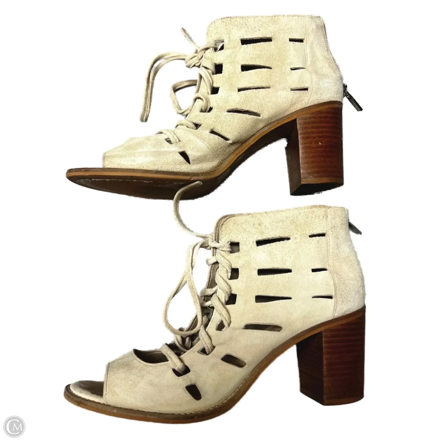 Sandals Heels Block By Vince Camuto In Beige, Size: 8.5