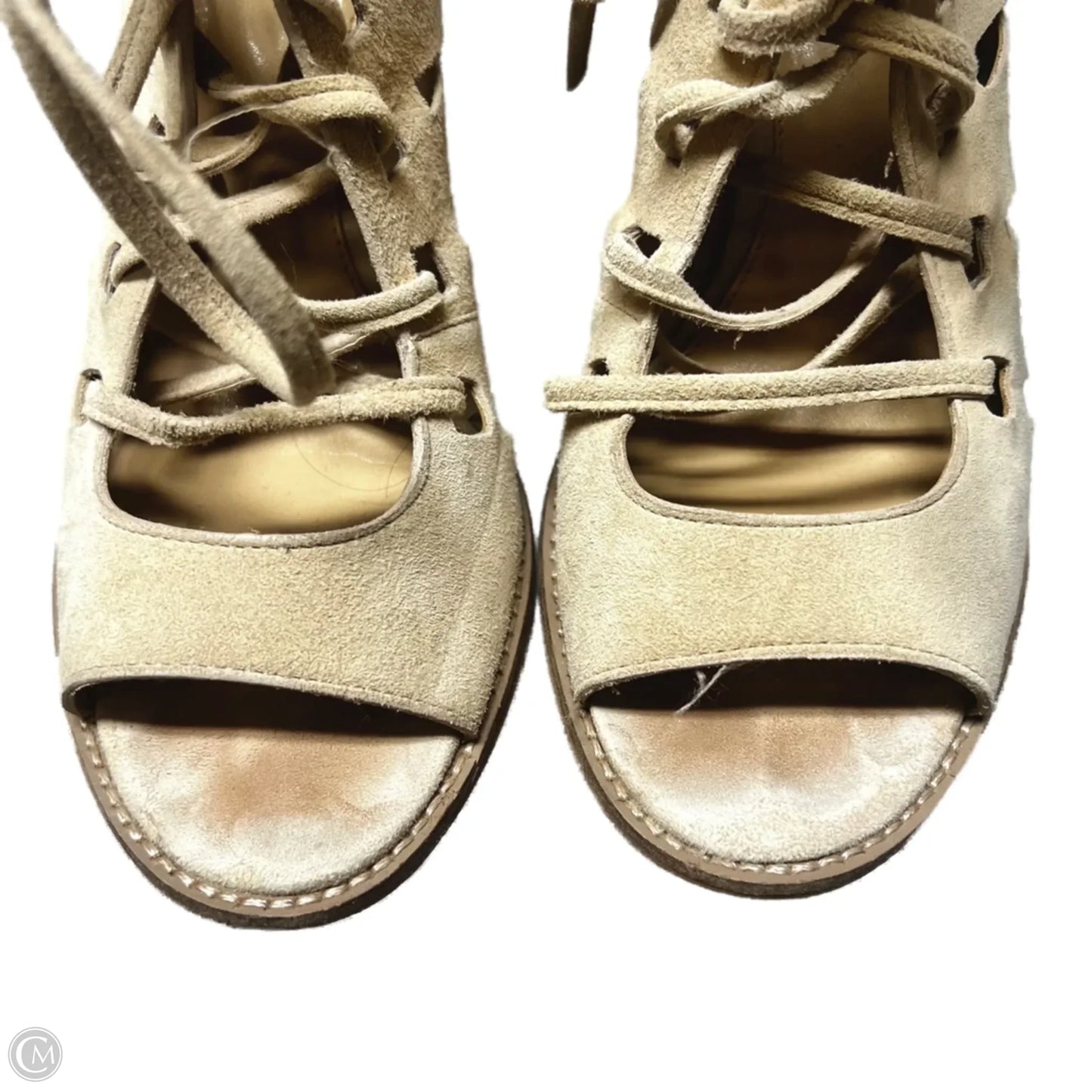 Sandals Heels Block By Vince Camuto In Beige, Size: 8.5