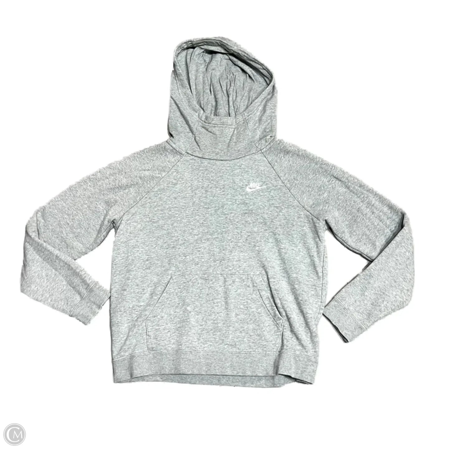 Athletic Sweatshirt Hoodie By Nike Apparel In Grey, Size: M