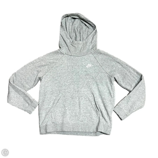 Athletic Sweatshirt Hoodie By Nike Apparel In Grey, Size: M