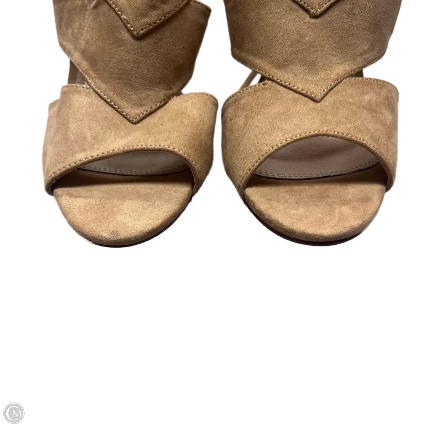 Sandals Heels Stiletto By Olivia Ferragamo In Tan, Size: 11