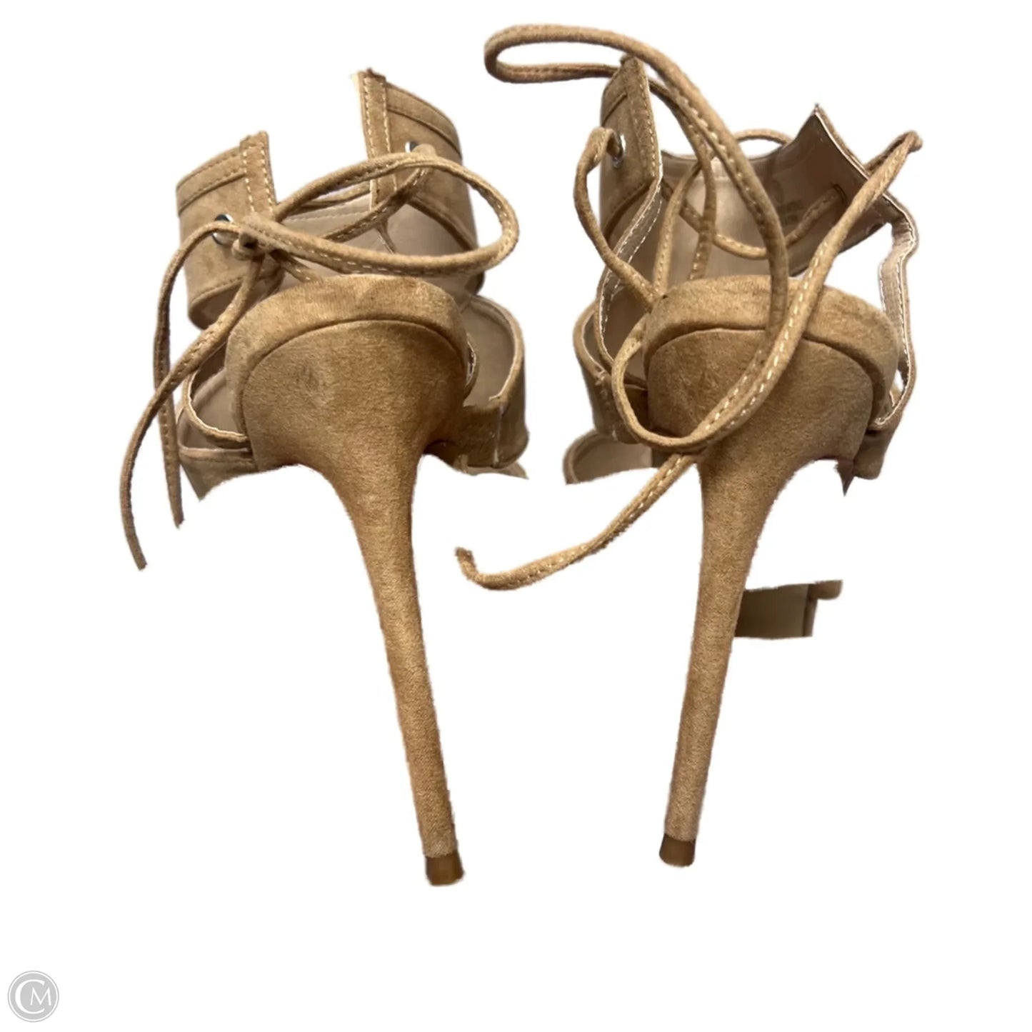 Sandals Heels Stiletto By Olivia Ferragamo In Tan, Size: 11