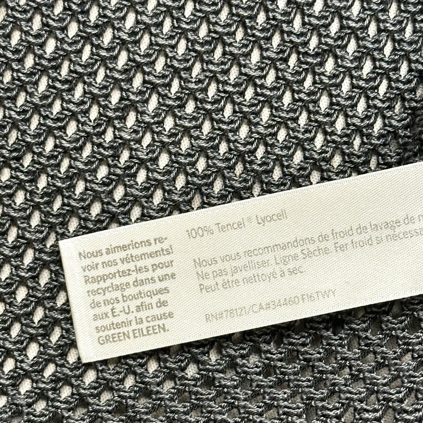 Cardigan By Eileen Fisher In Black & Grey, Size: Xl