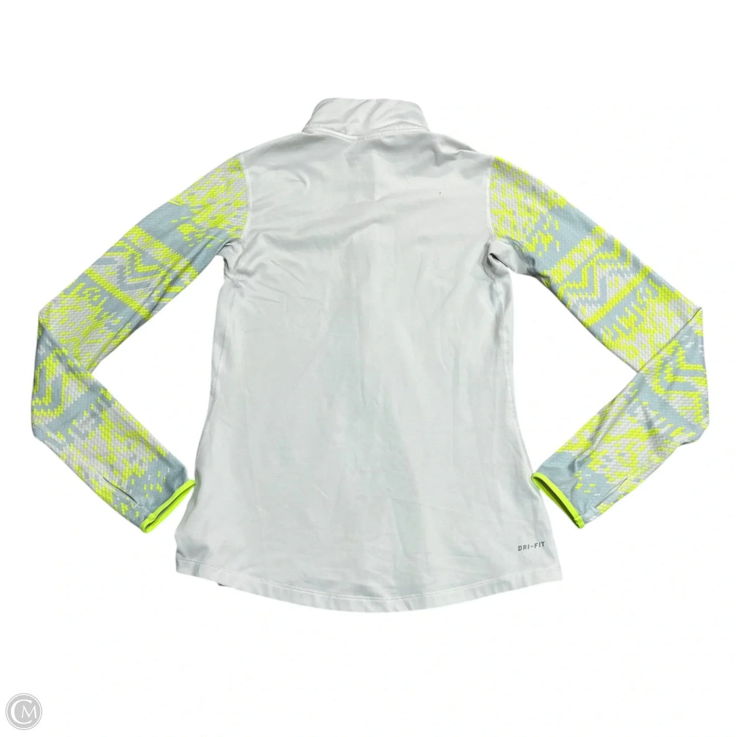 Athletic Top Long Sleeve Collar By Nike Apparel In White, Size: M