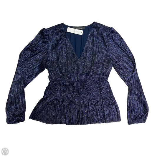Top Long Sleeve By White House Black Market In Navy, Size: Xs