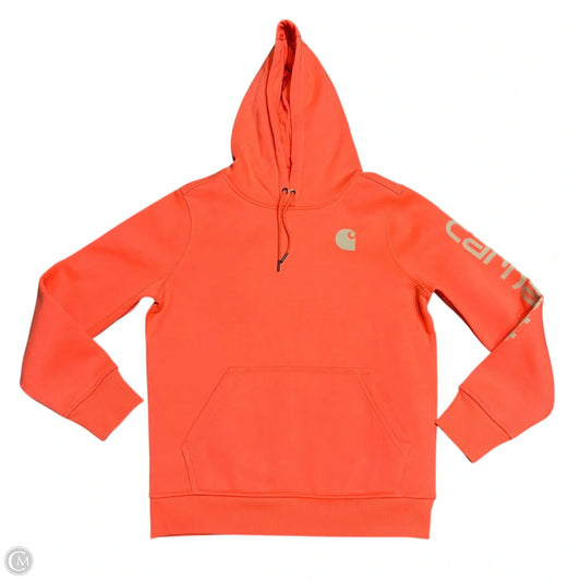 Sweatshirt Hoodie By Carhartt In Orange, Size: S