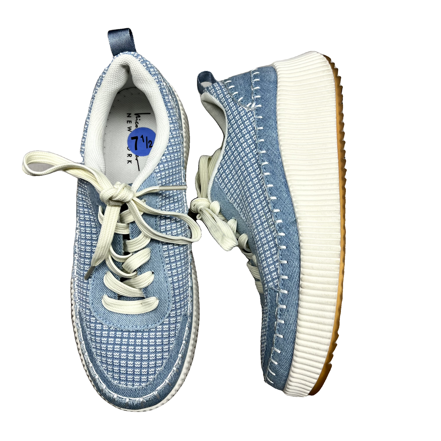 Shoes Sneakers By Nicole Miller In Blue & White, Size: 7.5