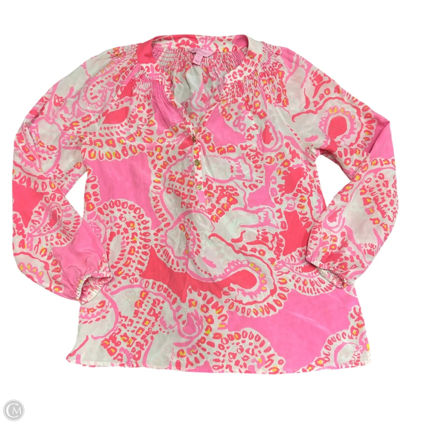Top Long Sleeve Designer By Lilly Pulitzer In Pink, Size: S