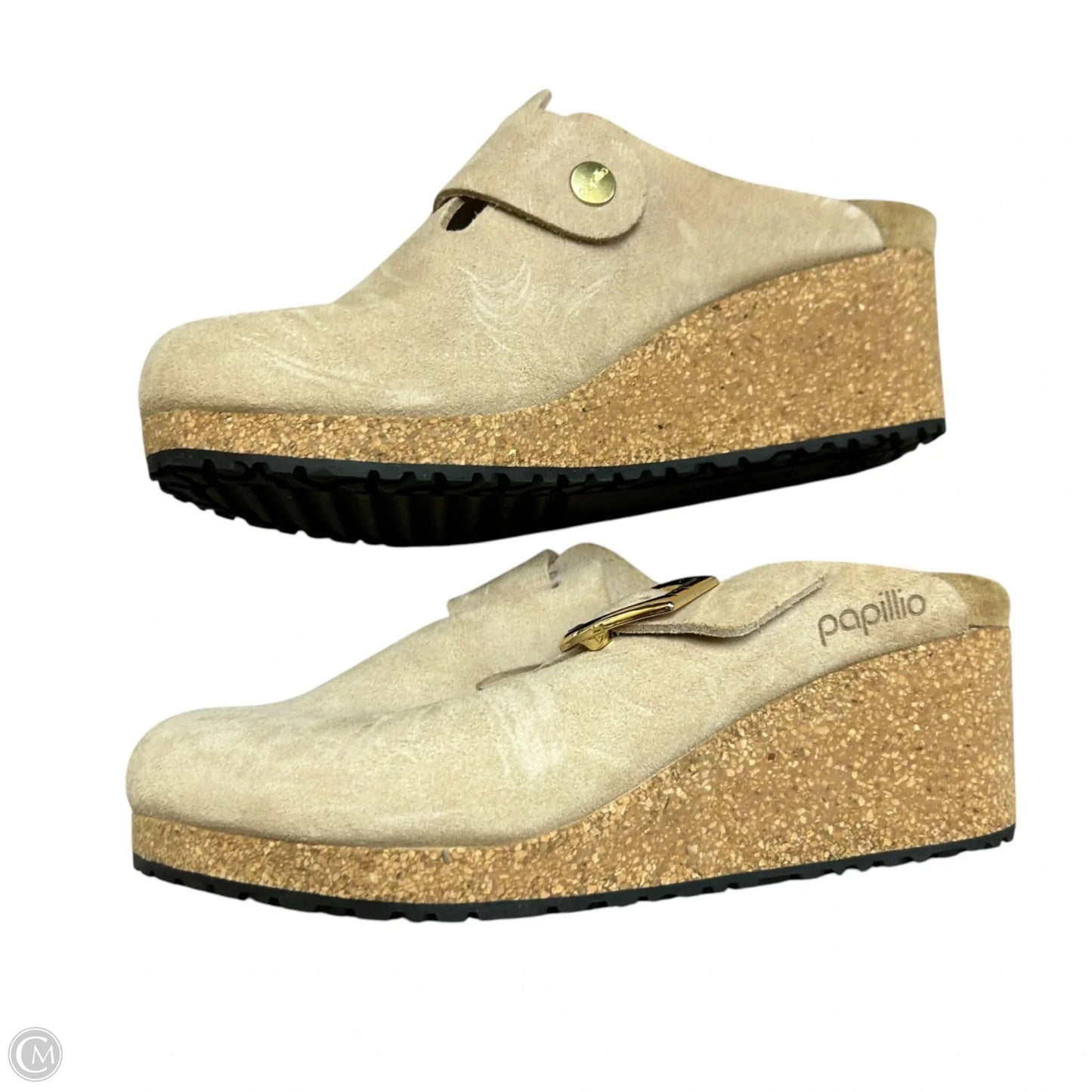 Shoes Heels Wedge By Papillion In Cream, Size: 6