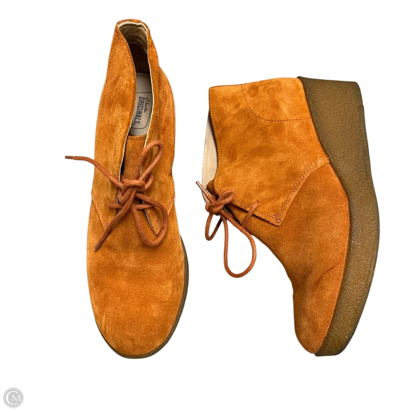 Boots Ankle Heels By Clarks In Orange, Size: 8.5