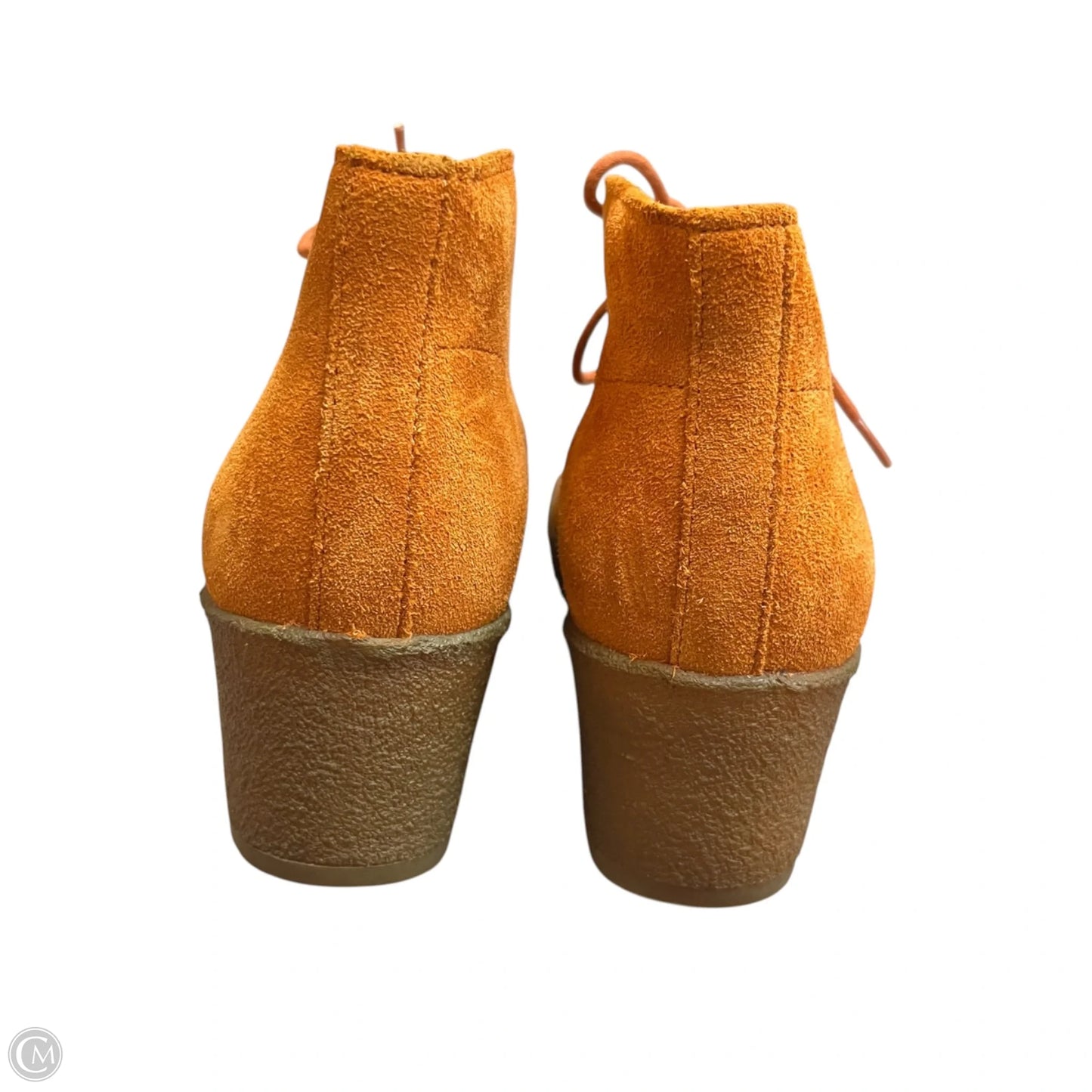 Boots Ankle Heels By Clarks In Orange, Size: 8.5
