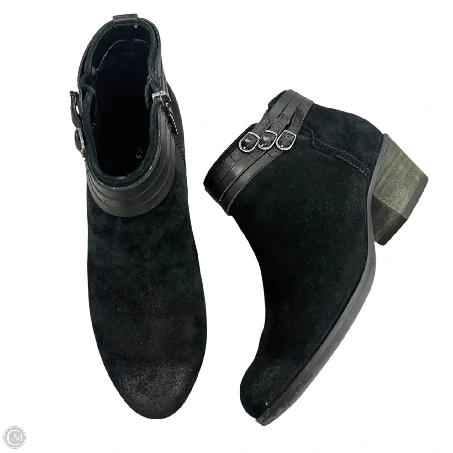 Boots Ankle Heels By Clarks In Brown, Size: 7.5