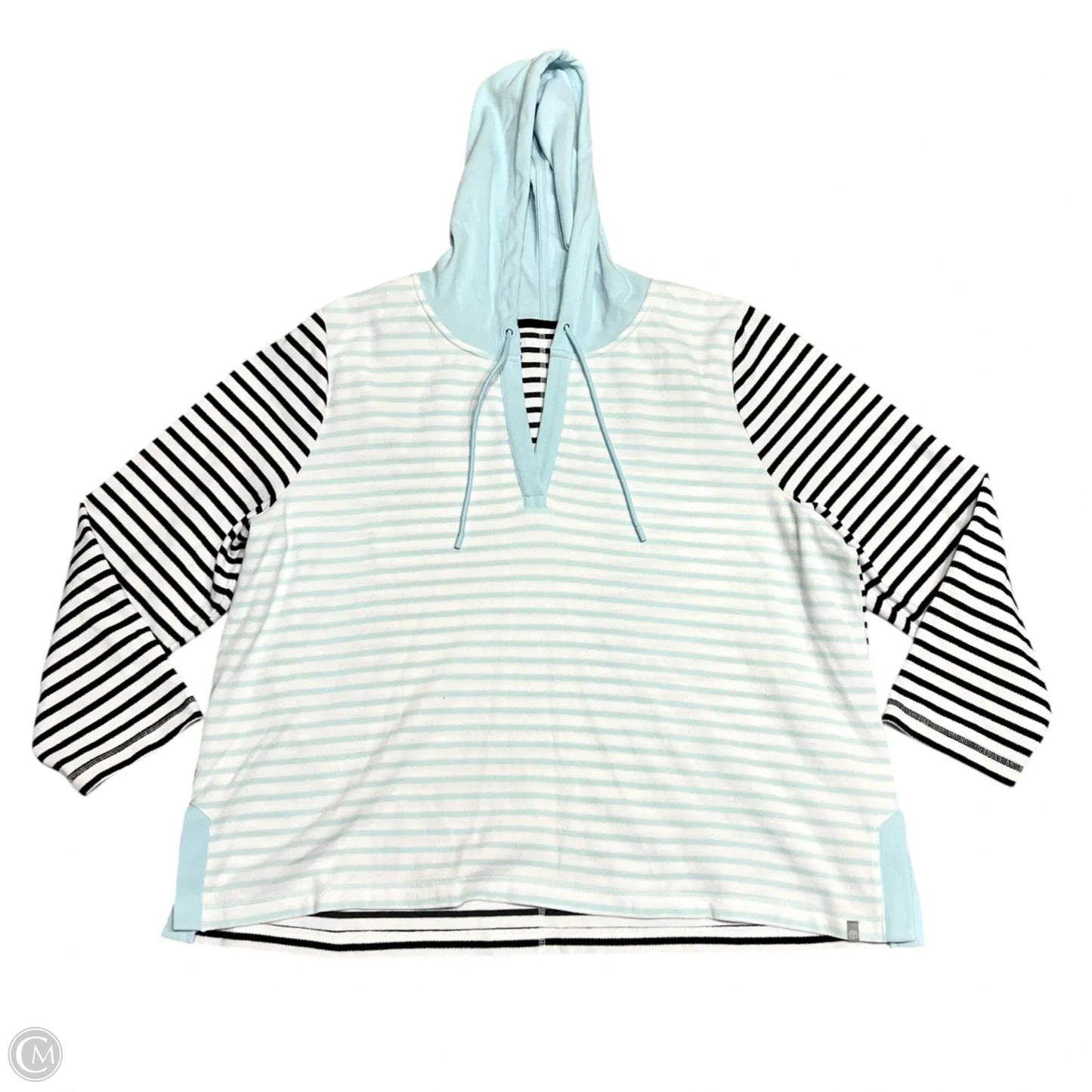 Sweatshirt Hoodie By Talbots In Striped Pattern, Size: 3x