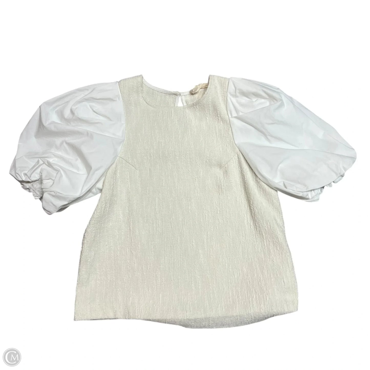 Top Short Sleeve By Anthropologie In Cream, Size: S
