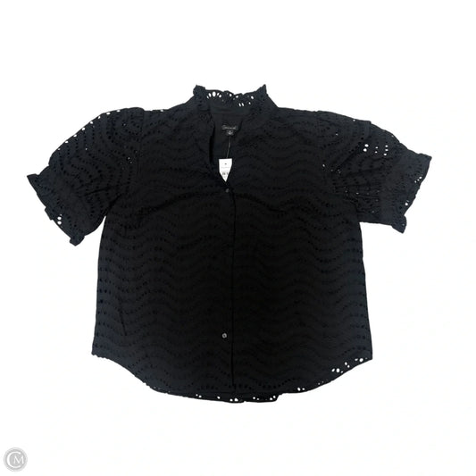 Top Short Sleeve By Ann Taylor In Black, Size: Xl