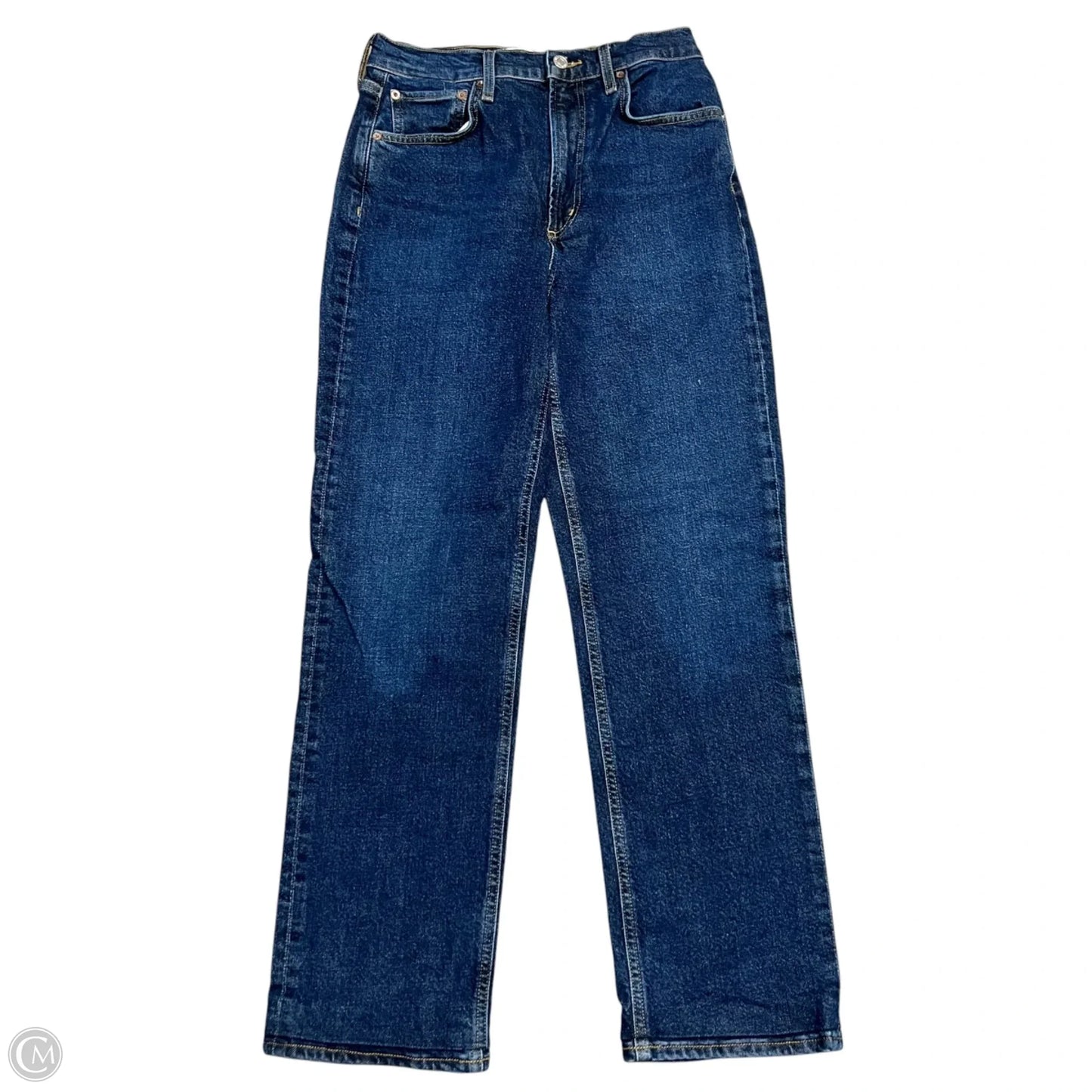 Jeans Straight By Agolde In Blue Denim, Size: 4