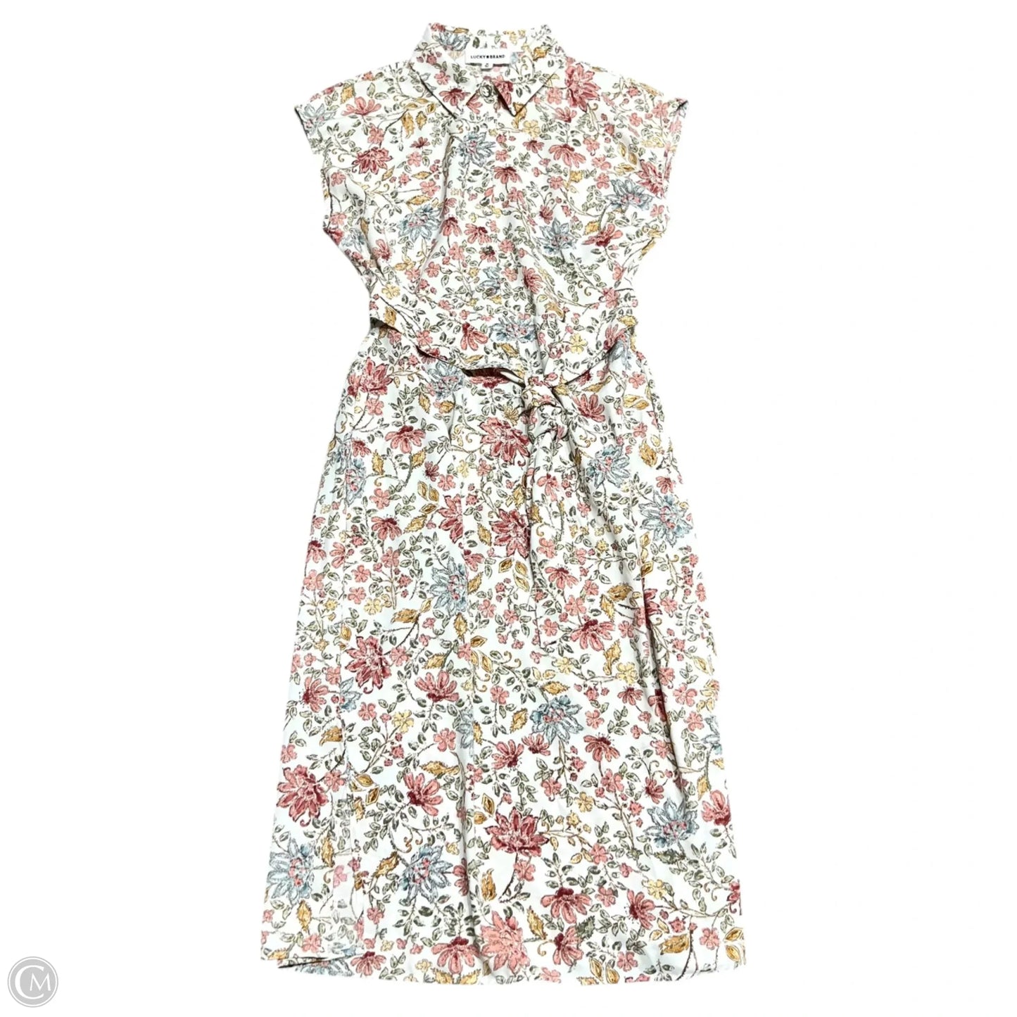 Dress Casual Midi By Lucky Brand In Floral Print, Size: M
