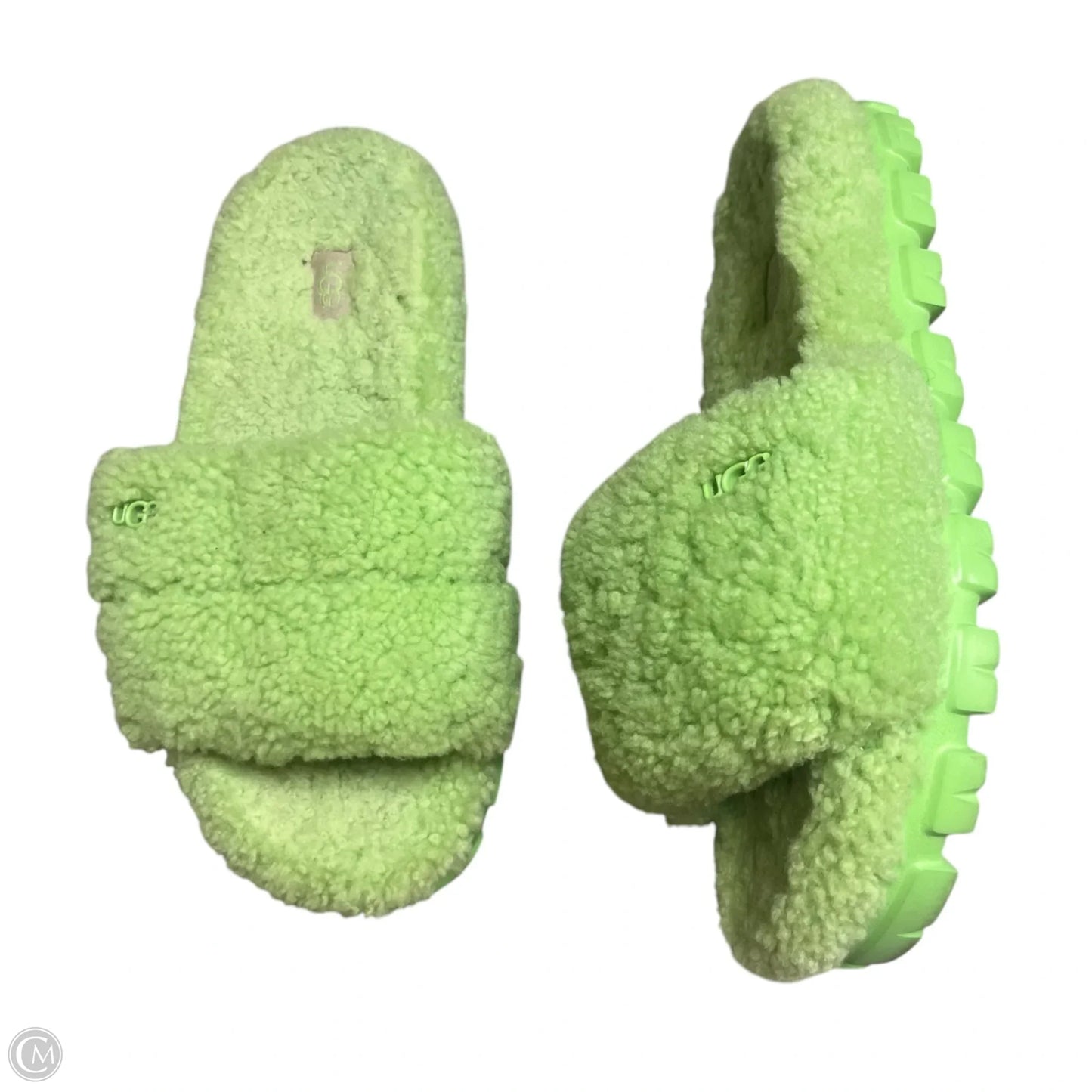 Slippers Designer By Ugg In Green, Size: 9