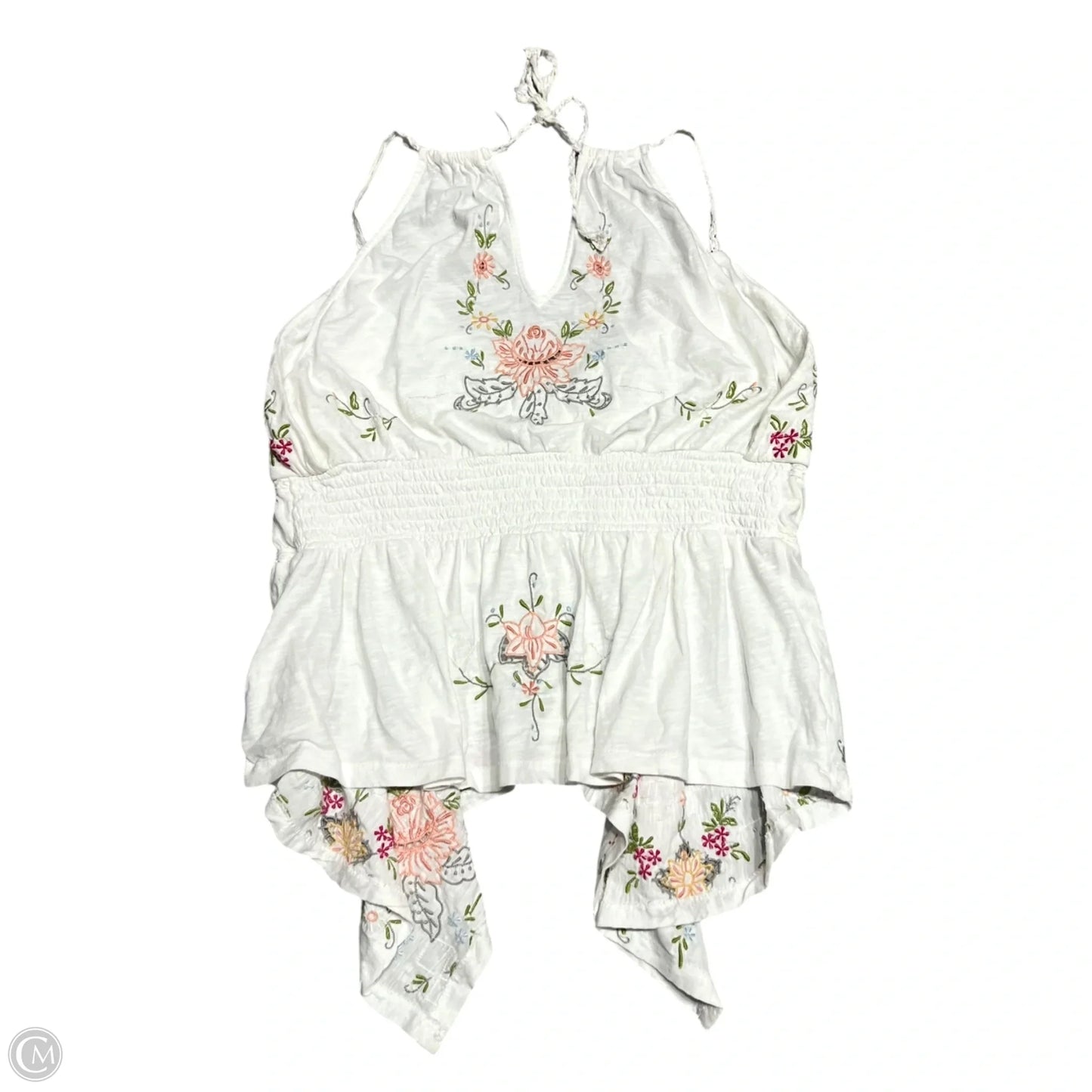 Top Sleeveless By Anthropologie In Green & White, Size: L