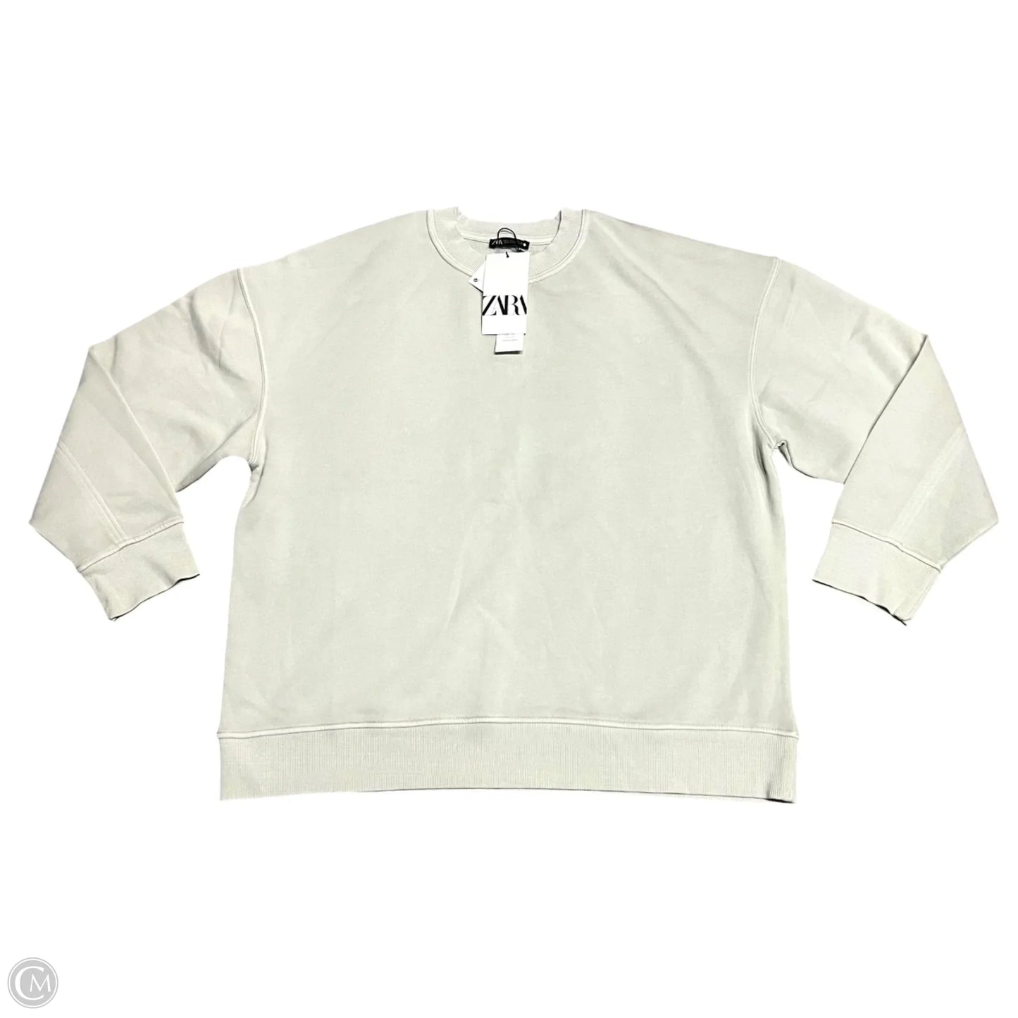 Sweatshirt Crewneck By Zara In Grey, Size: L