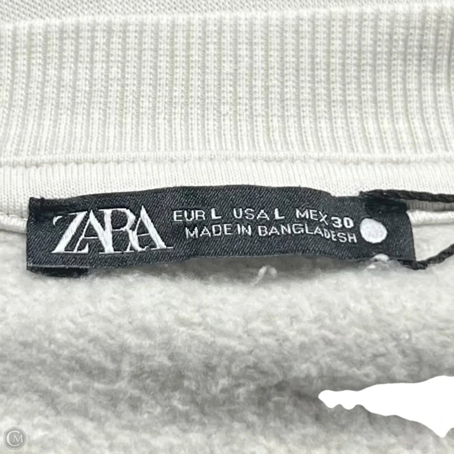 Sweatshirt Crewneck By Zara In Grey, Size: L