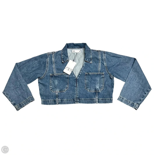 Jacket Shirt By Zara In Blue Denim, Size: Xl