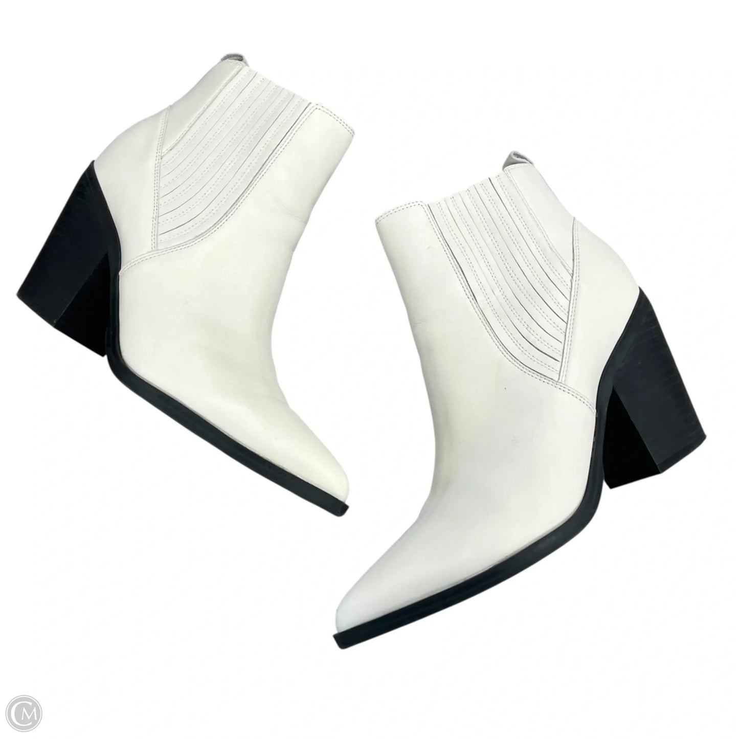 Boots Ankle Heels By Marc Fisher In Cream, Size: 10