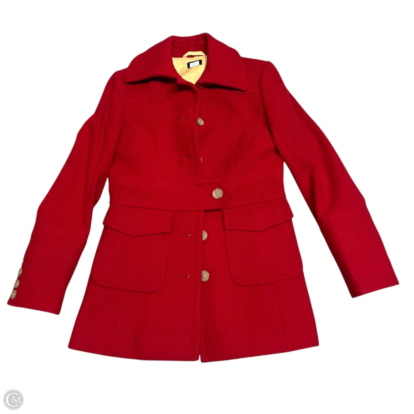 Coat Peacoat By J. Crew In Red, Size: S
