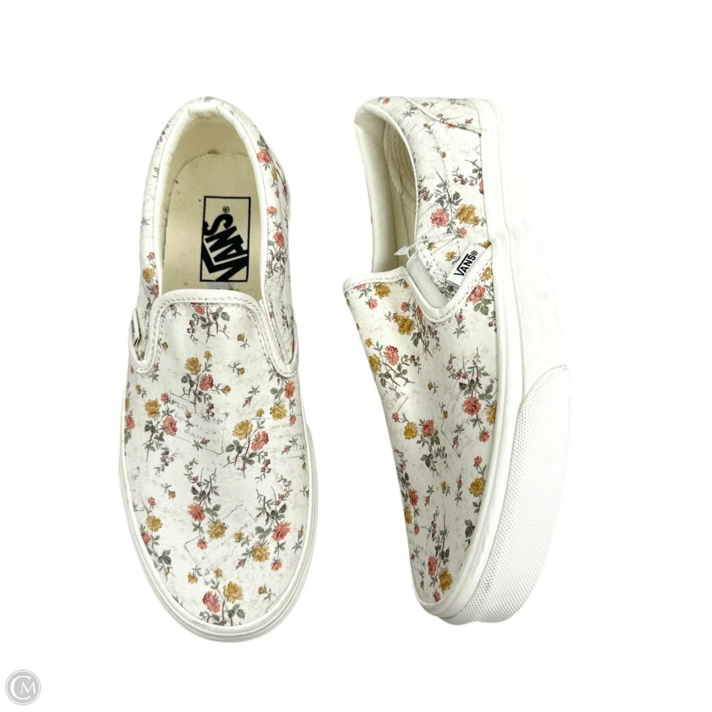 Shoes Sneakers By Vans In White & Yellow, Size: 7