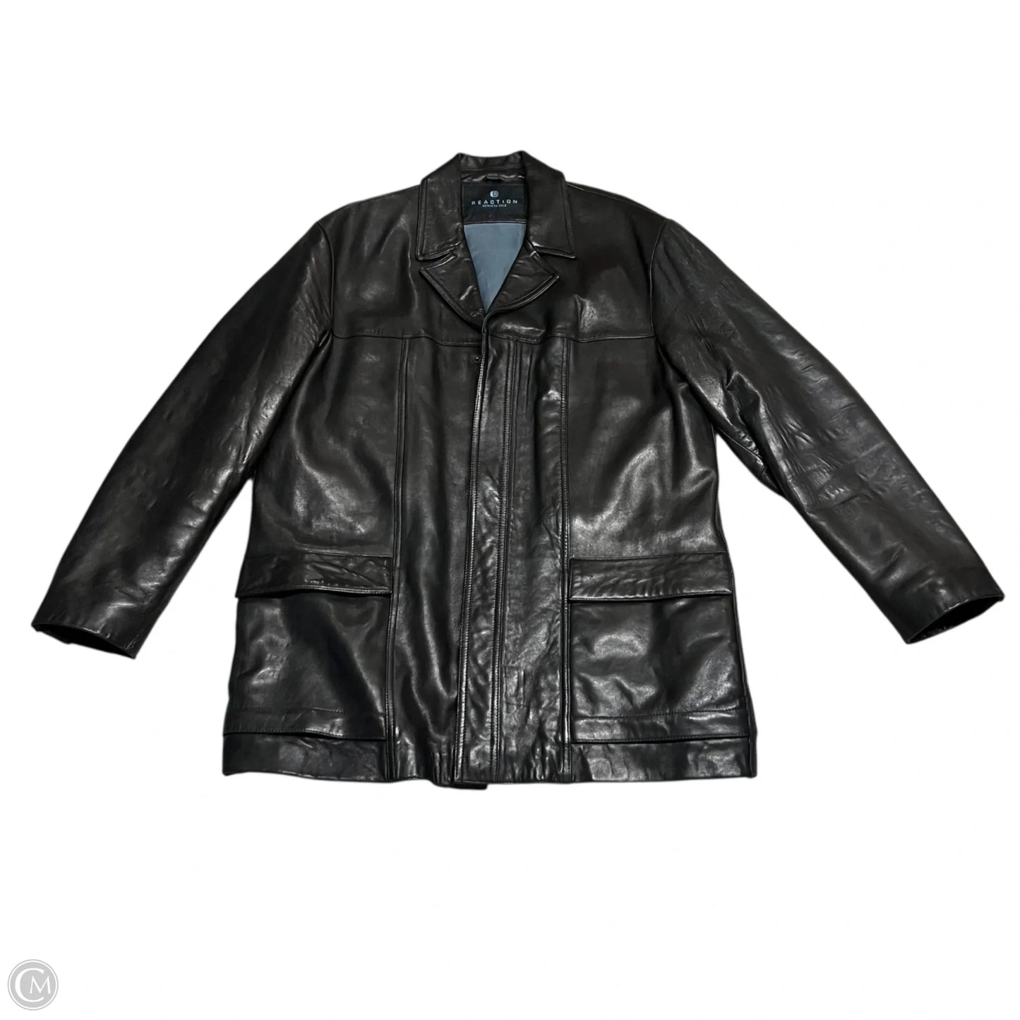 Jacket Leather By Kenneth Cole Reaction In Black, Size: L