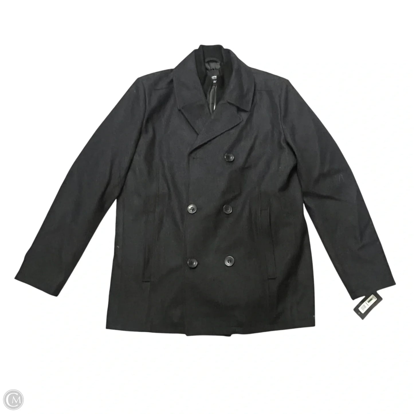 Coat Peacoat By Kenneth Cole In Black, Size: L