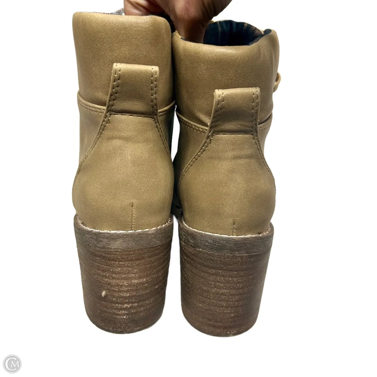 Boots Ankle Heels By Crown Vintage In Brown & Green, Size: 10