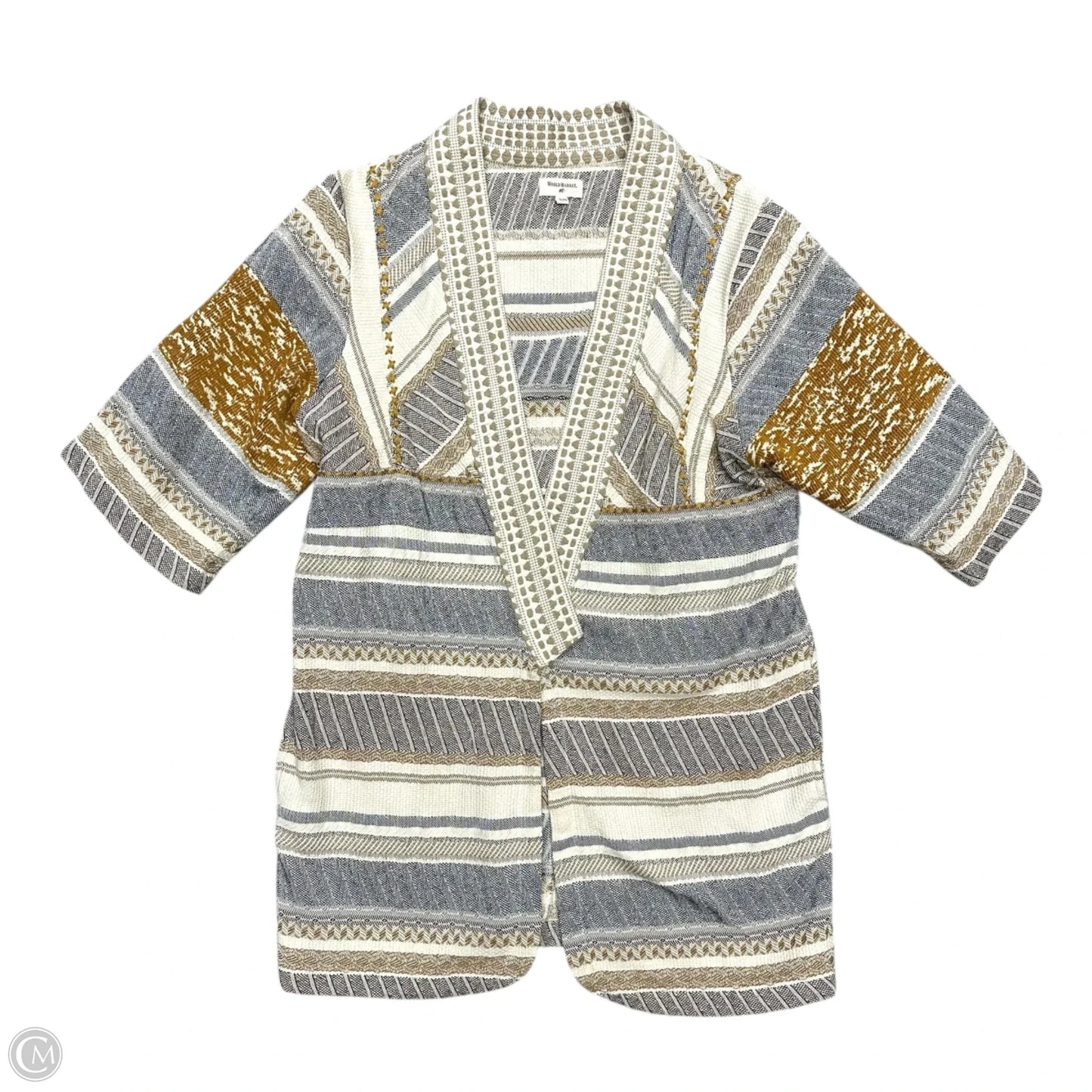 Jacket Other By World Market In Blue & Tan, Size: S