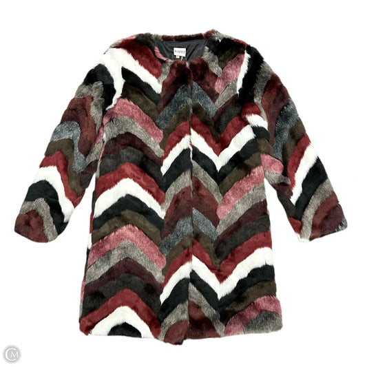 Coat Faux Fur & Sherpa By Sioni In Black & Red, Size: M