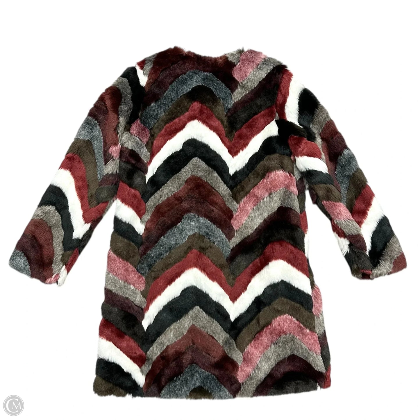 Coat Faux Fur & Sherpa By Sioni In Black & Red, Size: M