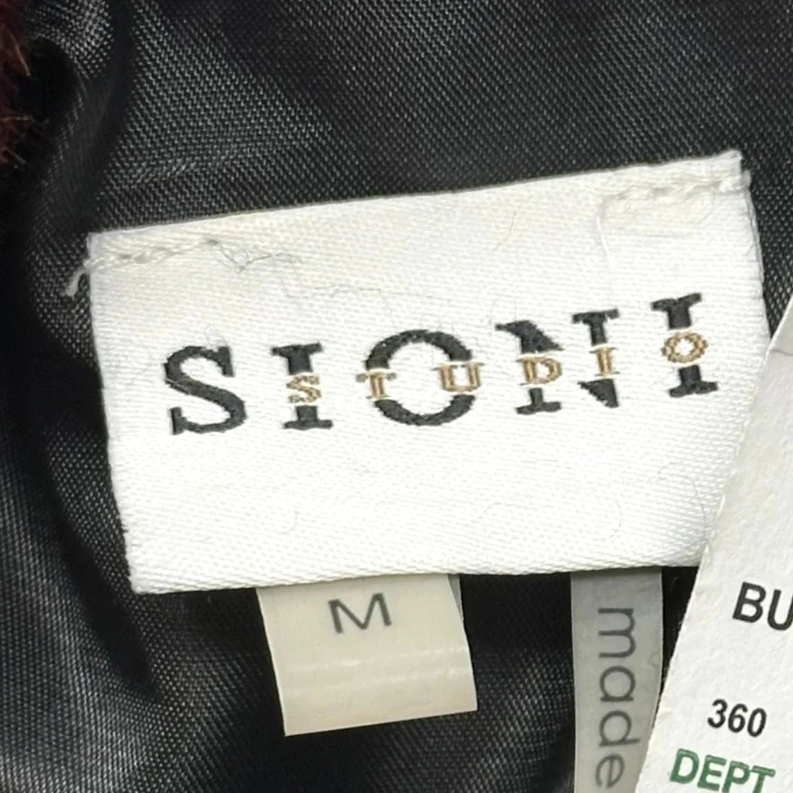 Coat Faux Fur & Sherpa By Sioni In Black & Red, Size: M