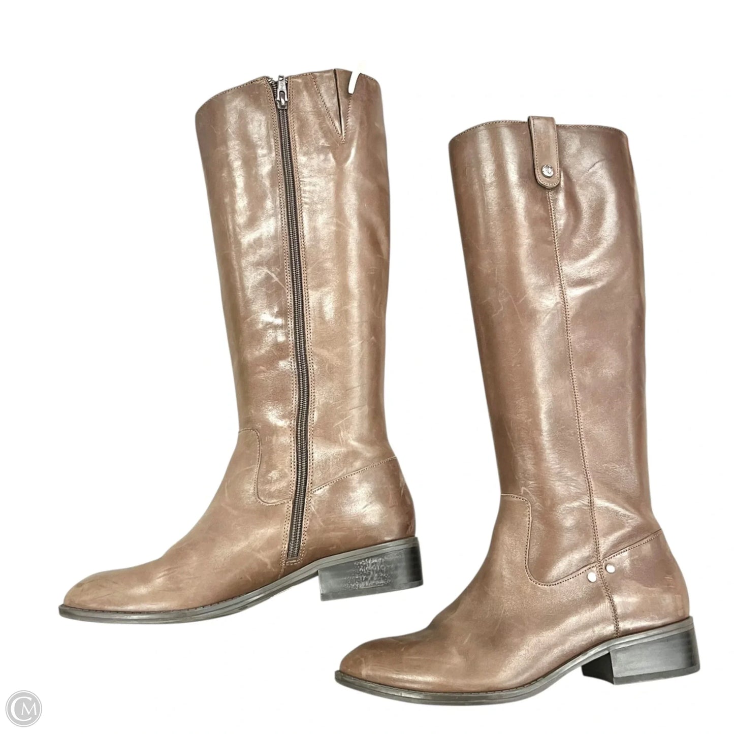 Boots Mid-calf Heels By Ralph Lauren In Brown, Size: 6.5