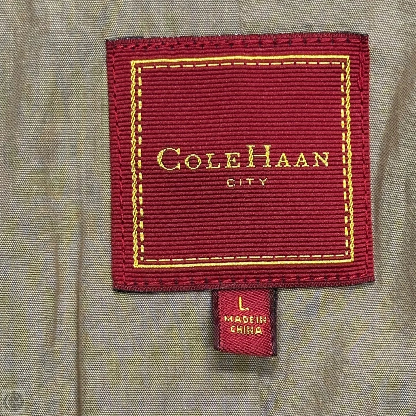 Jacket Leather By Cole-haan In Black, Size: L